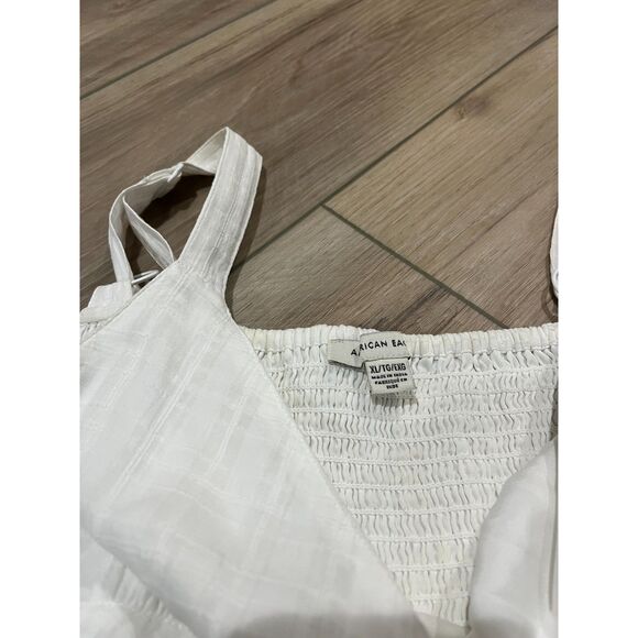 American Eagle White Flowy Romper Summer Beach XL - Picture 4 of 4